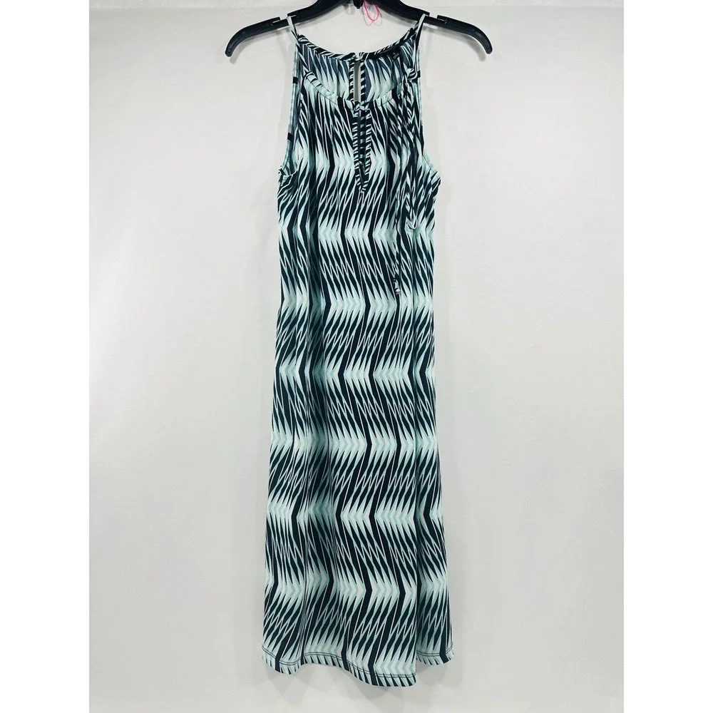 Banana Republic Sz S Women's Sleeveless Chiffon Halter Midi‎ Dress Hawaiian